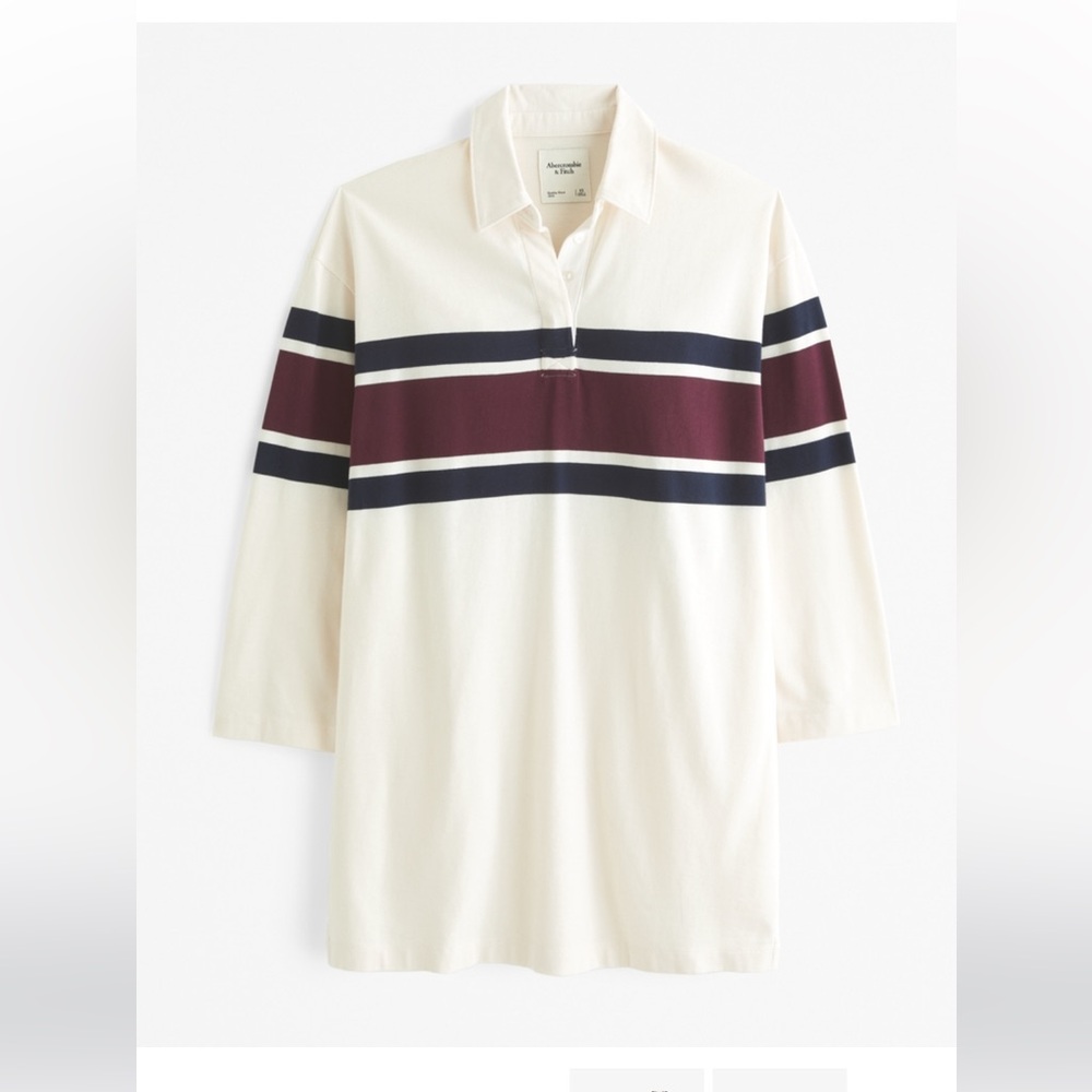 NWT A&F Essential Long Sleeve Rugby Mini Dress, M UNWORN